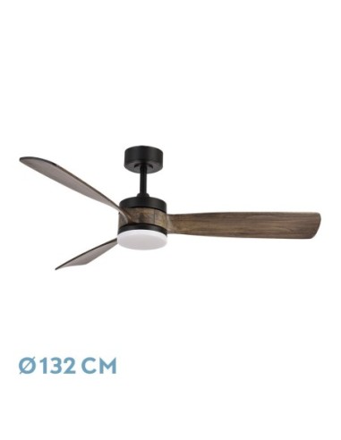 Ventilador de techo Fabrilamp modelo ORIENTE negro y roble  (Ø 132 cm)