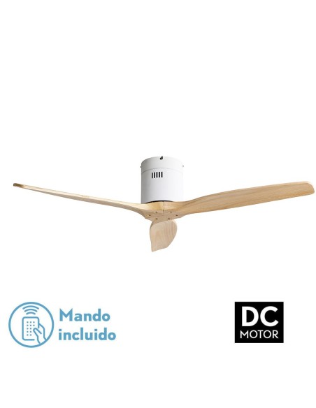 Ventilador de techo Fabrilamp modelo AGUILÓN blanco y haya  (Ø 132 cm)