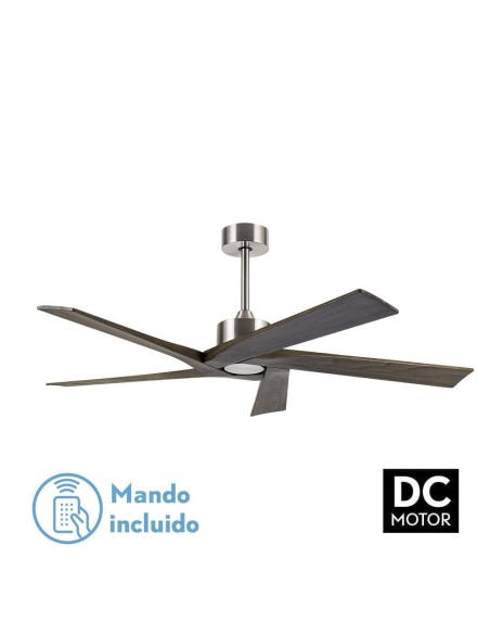 Ventilador de techo Fabrilamp modelo NADIR níquel y rústico  (Ø 142,2 cm)