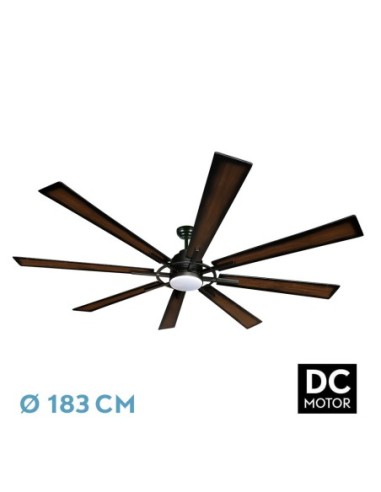 Ventilador de techo Fabrilamp modelo FUSION negro y roble  (Ø 183 cm)