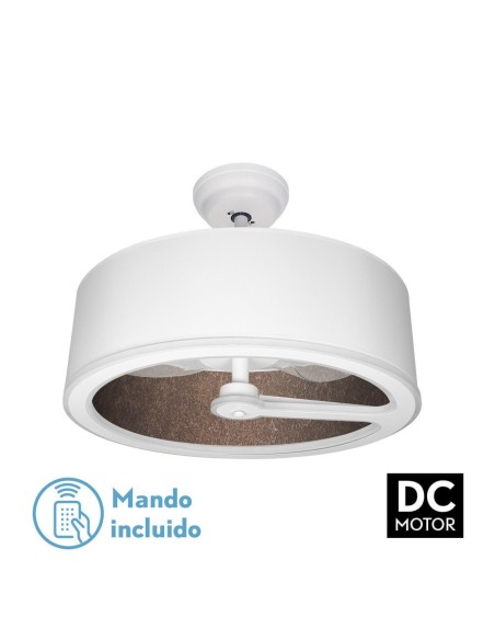 Ventilador de techo de plafón Fabrilamp modelo TATIANA blanco y oxido (Ø 62 cm)