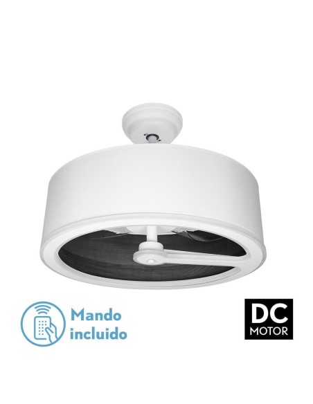 Ventilador de techo de plafón Fabrilamp modelo TATIANA blanco y madera negra (Ø 62 cm)