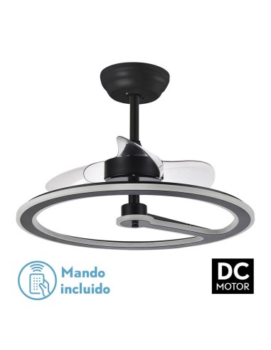 Ventilador de techo de plafón Fabrilamp modelo CHOM negro  (Ø 62 cm)