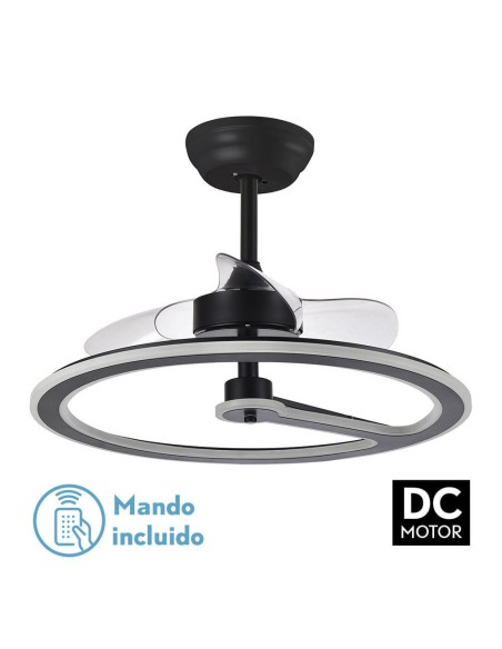 Ventilador de techo de plafón Fabrilamp modelo CHOM negro  (Ø 62 cm)