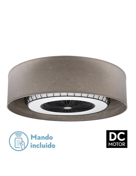 Ventilador de techo de plafón Fabrilamp modelo TANIA madera gris  (Ø 70 cm)