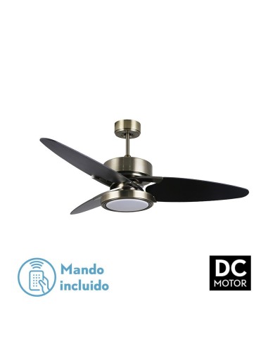 Ventilador de techo Fabrilamp modelo CROSS negro y nogal  (Ø 132 cm)