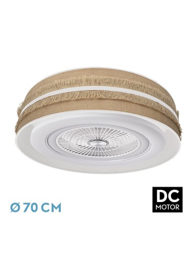 Ventilador de techo de plafón Fabrilamp modelo NATALIA saco y blanco  (Ø 70 cm)