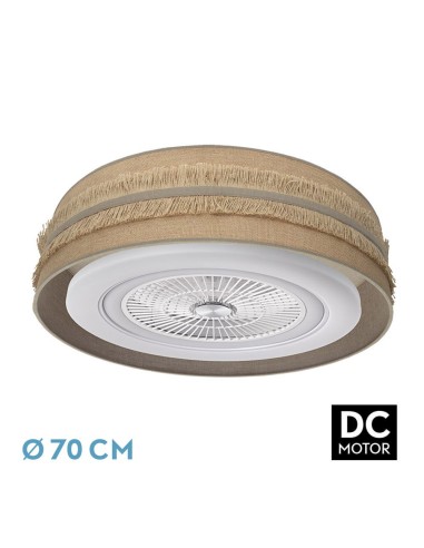 Ventilador de techo de plafón Fabrilamp modelo NATALIA saco y beige  (Ø 70 cm)