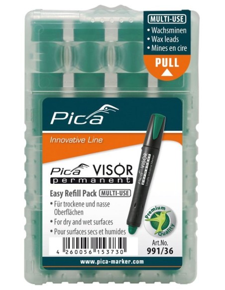 PICA 991/44 - Estuche de 4 minas VISOR permanente Amarillo