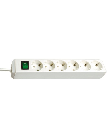 BRENNENSTUHL 1159520400 - Base múltiple Eco-Line blanca con interruptor (6 tomas y 3 m)