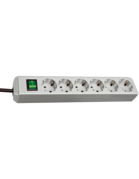 BRENNENSTUHL 1159350018 - Base múltiple Eco-Line gris claro con interruptor (8 tomas y 3 m)