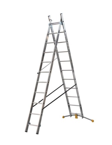 HAILO 1410-801 - Escalera combinada de 2 tramos con estabilizador curvo HobbyLOT (2x7)