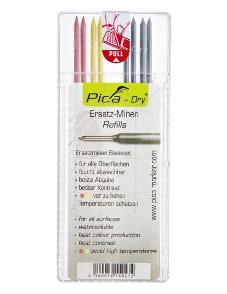 PICA 4032 - Estuche con 10 minas Dry (Amarillo)