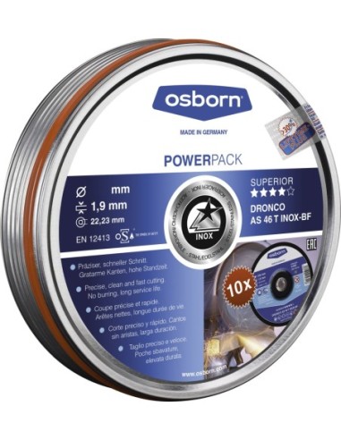 DRONCO AS46TINOX-180PACKPLUS - Lata sellada de 10 discos de corte metal 180 x 16 mm AS 60 T INOX Special Express LIFETIME PLUS