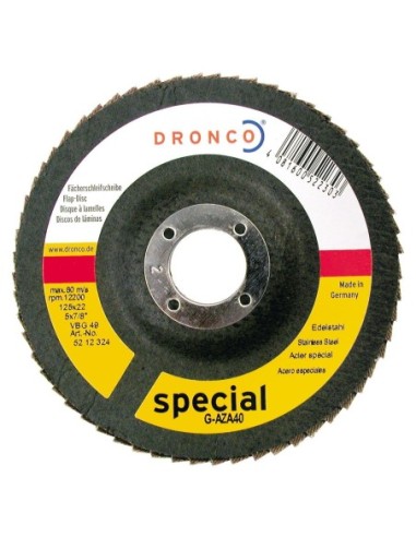 DRONCO G-AZA-180/6-P - Disco de láminas abrasivas zirconio (base abombada) G-AZ-A  180 mm grano 60