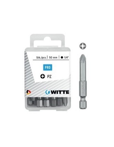 WITTE 427547 - 10 Puntas en cajita de plástico largo 50 mm (PZ 3)