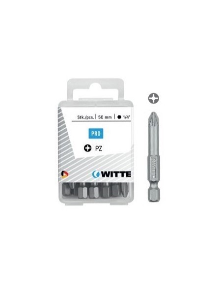 WITTE 427547 - 10 Puntas en cajita de plástico largo 50 mm (PZ 3)