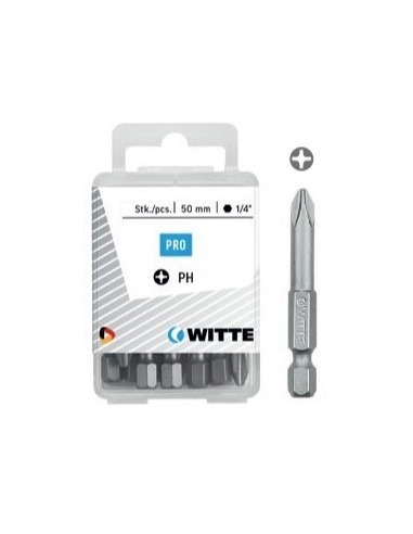 WITTE 427552 - 5 Puntas en cajita de plástico largo 50 mm (PH 2 TIN)