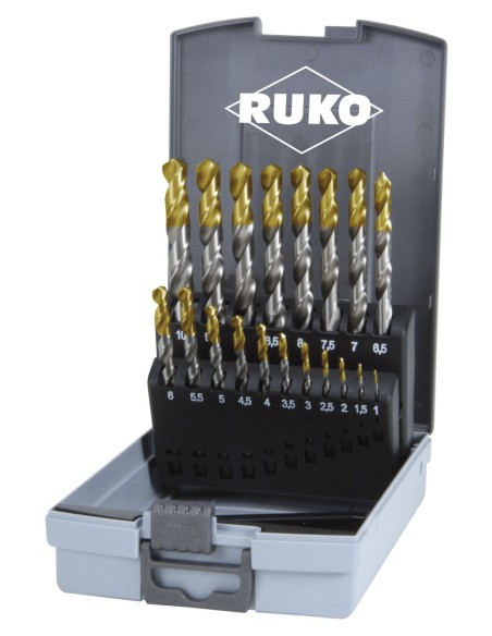 RUKO 2501214TRO - Juego de 19 Brocas HSS-G