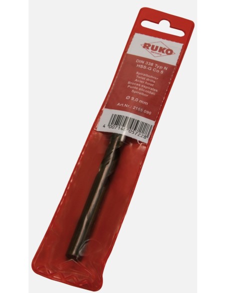 RUKO 2144010S - Pack de 2 brocas helicoidales DIN 338 tipo N HSS-G vaporizada negra (Ø 1 mm)