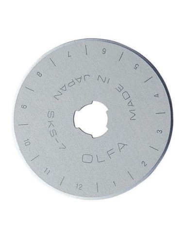 OLFA RB45-10 - Pack de 10 cuchillas circulares 45x03 mm plateadas