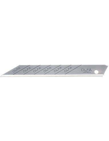 OLFA SAB-10 - Pack de 10 cuchillas troceables 9 mm ángulo de corte 30º plateadas