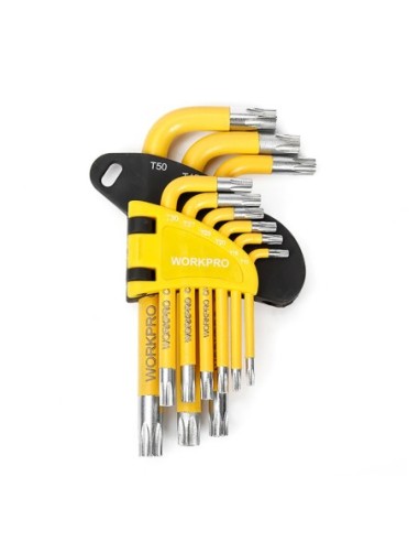 Juego de 9 llaves Torx de seguridad WorkPro