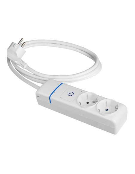 Prolongador con 2 tomas 2P+T, (16A - 250v~) con interruptor luminoso. 1,5 m de cable H05W-F 3g 1,5mm² - 8012pil SOLERA