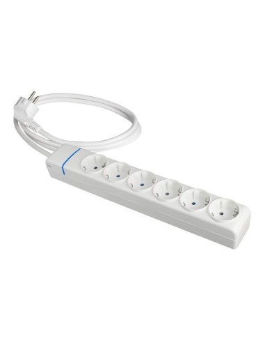 Prolongador con 6 tomas 2P+T, (16A - 250v~) 1,5 m de cable H05W-F 3g 1,5mm² - 8016p SOLERA