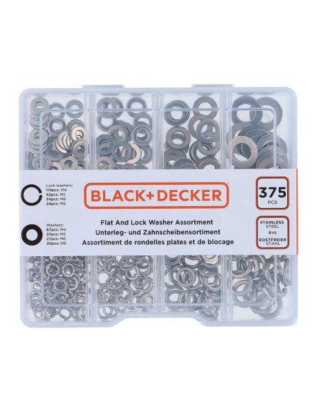 Surtido de arandelas planas y de seguridad Black+Decker