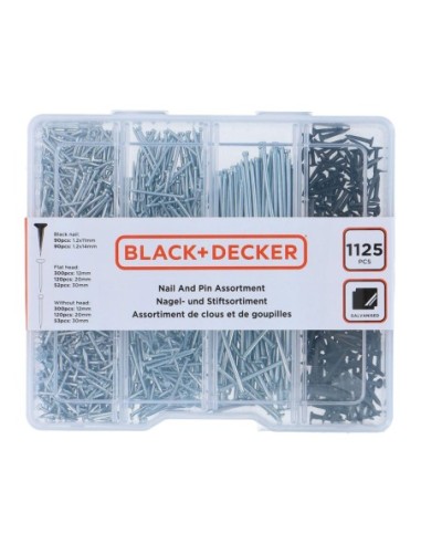 Surtido de clavos (1125 piezas) Black+Decker