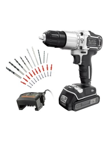 Taladro percutor a batería BLACK+DECKER BDCHD18SC1A-QW 18 V Silver Edition