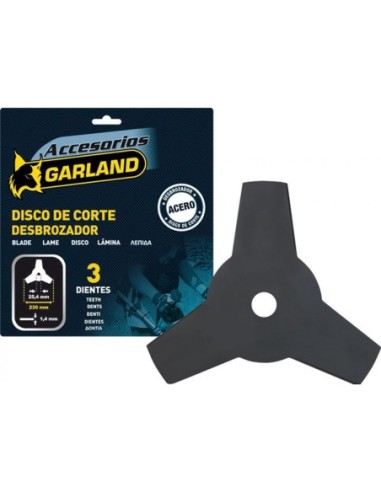 Garland 7100230143 Disco de 3 dientes para desbrozadoras (230 mm)