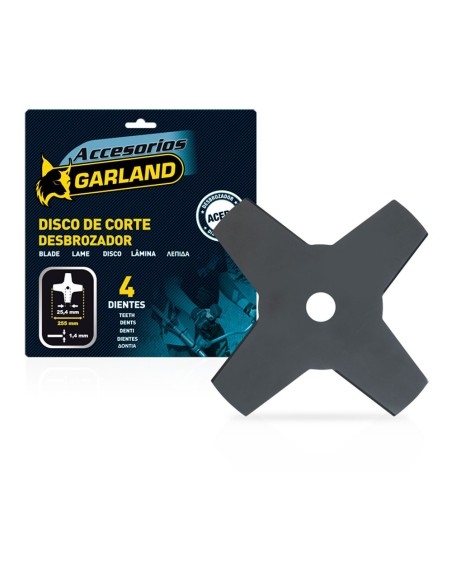 Garland 7100255144 Disco de 4 dientes para desbrozadoras (255 mm)