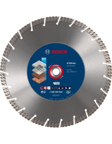 BOSCH 2608900666 Disco de corte de diamante Expert MultiMaterial de 350 x 20/2540 x 33 x 15 mm