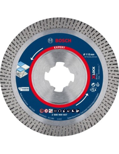 BOSCH 2608900657 Disco de corte de diamante Expert HardCeramic X-LOCK de 115 x 2223 x 14 x 10 mm