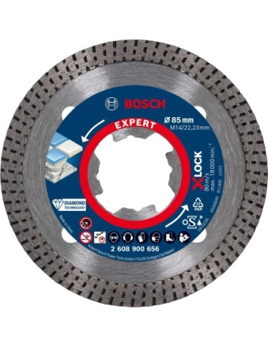 BOSCH 2608900656 Disco de corte de diamante Expert HardCeramic X-LOCK de 85 x 2223 x 16 x 7 mm