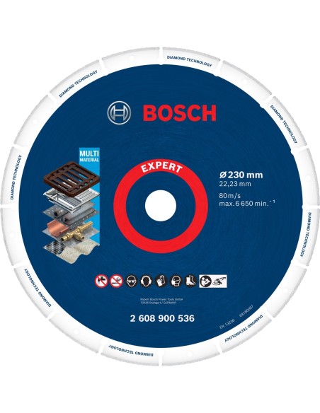 BOSCH 2608900536 Disco de corte Expert Diamond Metal Wheel de gran tamaño de 230 x 2223 mm