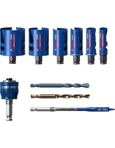 BOSCH 2608900490 Set de sierra de corona Expert Construction Material de 20/25/32/38/51/64 mm 10 unidades