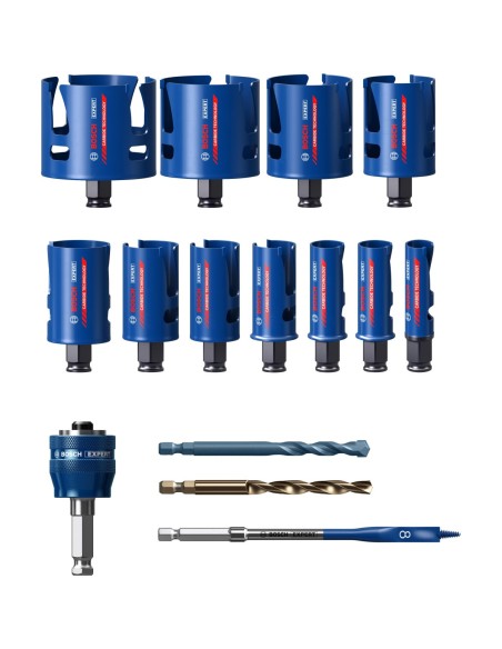 BOSCH 2608900489 Set de sierra de corona Expert Construction Material de 20/22/25/32/35/40/44/51/60/68/76 mm 15 unidades