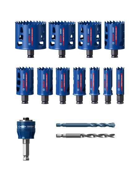 BOSCH 2608900448 Set de sierra de corona Expert Tough Material de 20/22/25/32/35/40/44/51/60/68/76 mm 14 unidades