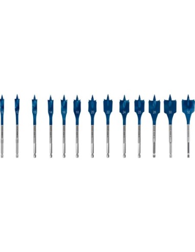 BOSCH 2608900336 Set de brocas fresadoras planas Expert SelfCut Speed de 10/12/13/14/16/18/20/22/24/25/28/30/32 mm 13uds.