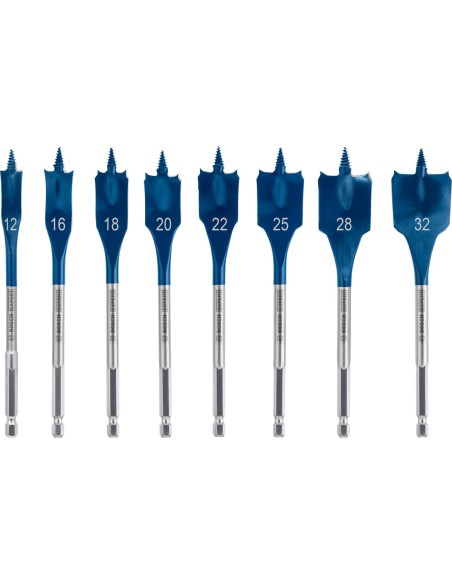 BOSCH 2608900335 Set de brocas fresadoras planas Expert SelfCut Speed de 12/16/18/20/22/25/28/32 mm 8uds.