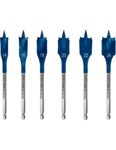 BOSCH 2608900332 Set de brocas fresadoras planas Expert SelfCut Speed de 14/16/18/20/22/24 mm 6uds.