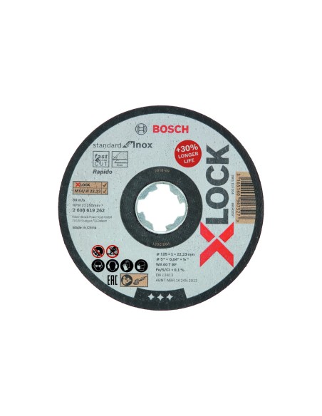 BOSCH 2608619262 Disco de corte Standard for Inox X-LOCK (Ø 125)