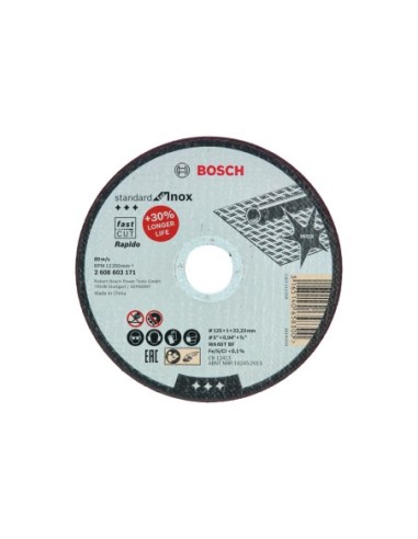 BOSCH 2608603171 Disco de Corte Recto Standard for Inox Ø125mm