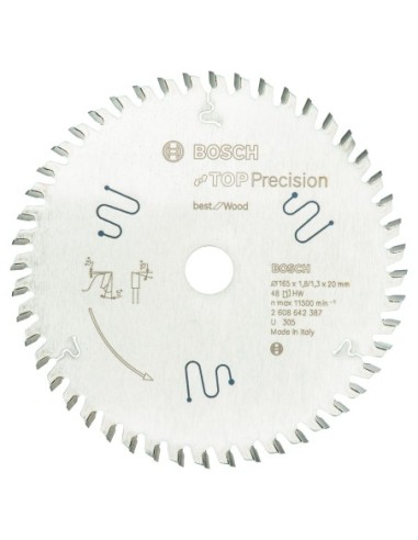 BOSCH 2608642387 Hoja de sierra circular Top Precision Best for Multi Material 165 x 20 x 18 mm 56