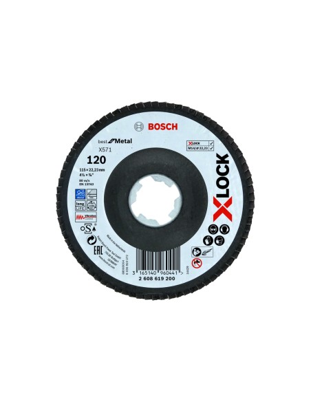 Bosch X-LOCK Lam.X571 B.Metal:115mm có.FV G120 2608619200