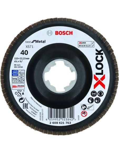 Bosch X-LOCK Lam.X571 B.Metal:115mm c.plás.G40 2608621763