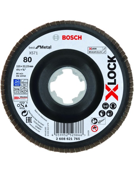 Bosch X-LOCK Lam.X571 B.Metal:115mm c.plás.G80 2608621765